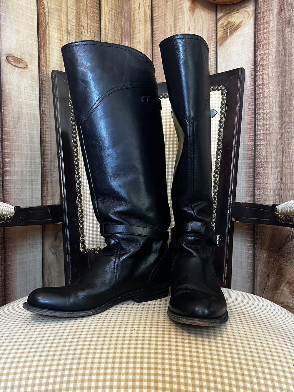 💋 Frye Dorado Black Riding Boots
